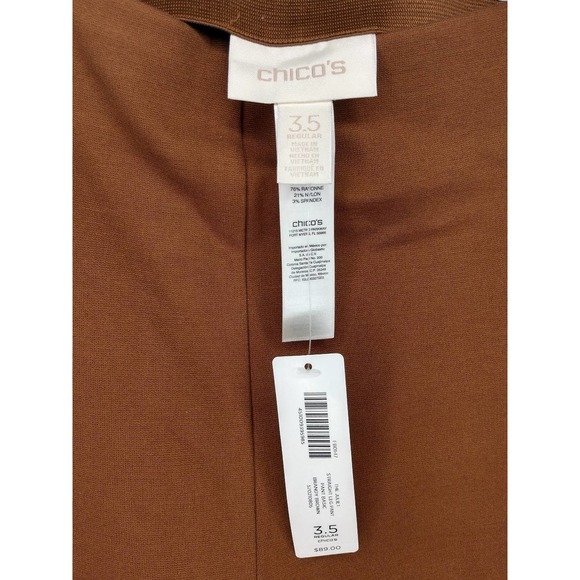 NWT Chico's SO SLIMMING360 Juliet Full Length Pants Brandy Brown Size 3.5 XL 18 - Picture 7 of 11